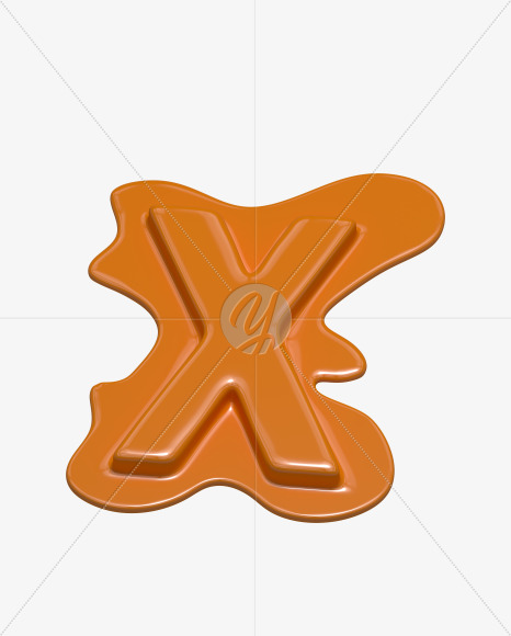 Letter X from Fun Paint Font on Yellow Images Creative Fonts - S38420