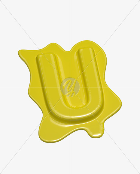 Letter U from Fun Paint Font on Yellow Images Creative Fonts - S38417