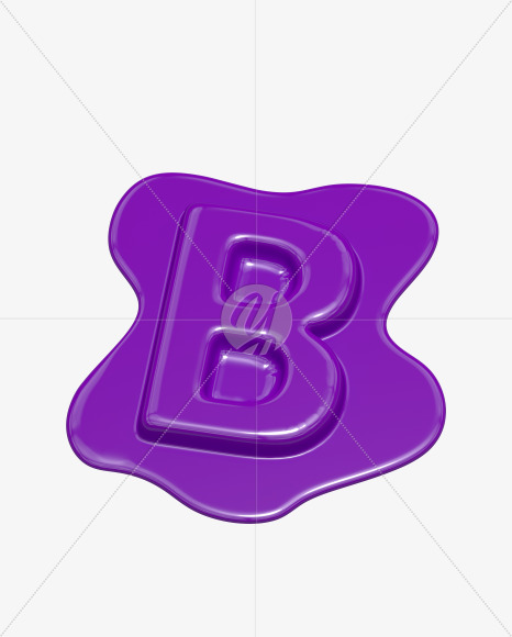 Letter B from Fun Paint Font on Yellow Images Creative Fonts - S38398