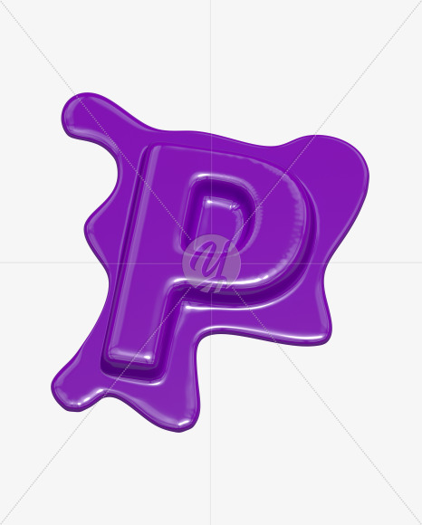 Letter P from Fun Paint Font on Yellow Images Creative Fonts - S38412