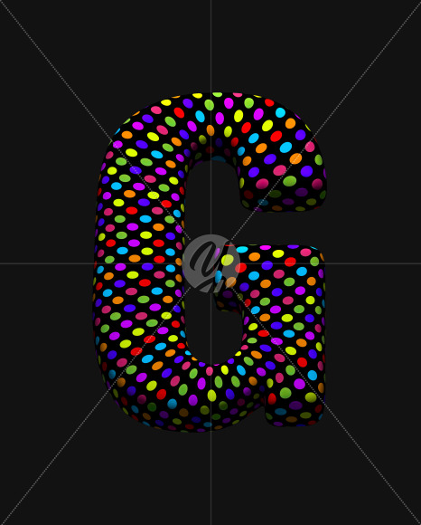 Letter G from Dots Font on Yellow Images Creative Fonts - S38492