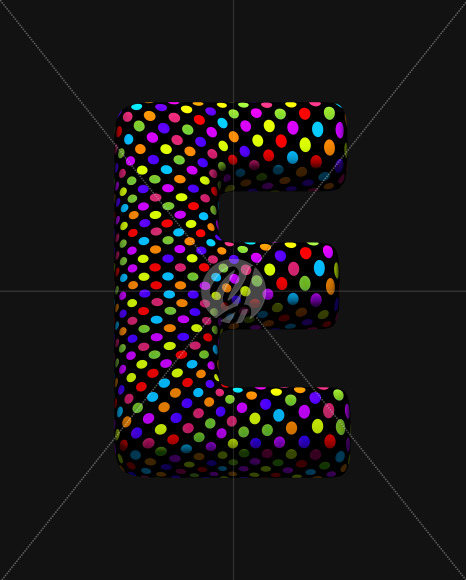 Letter E from Dots Font on Yellow Images Creative Fonts - S38490