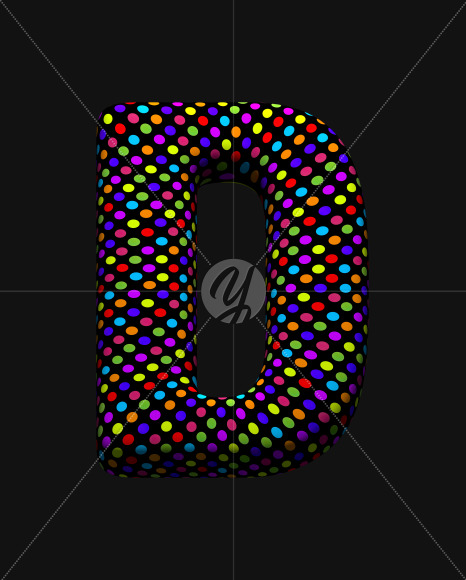 Letter D from Dots Font on Yellow Images Creative Fonts - S38489