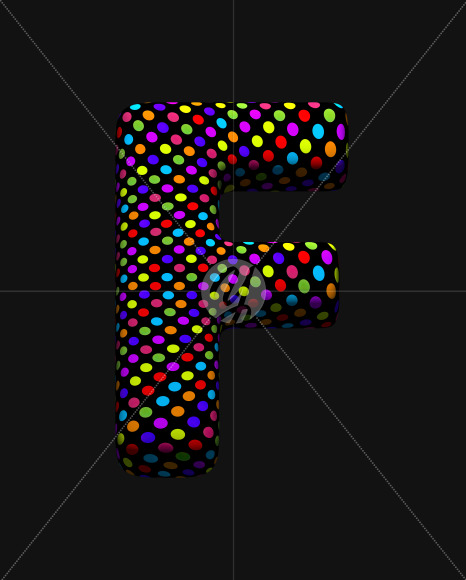 Letter F from Dots Font on Yellow Images Creative Fonts - S38491