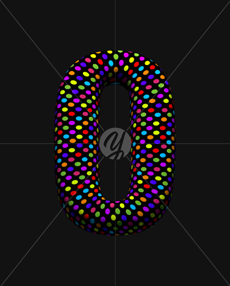 0 from Dots Font on Yellow Images Creative Fonts - S38521