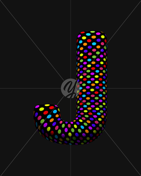 Letter J from Dots Font on Yellow Images Creative Fonts - S38495