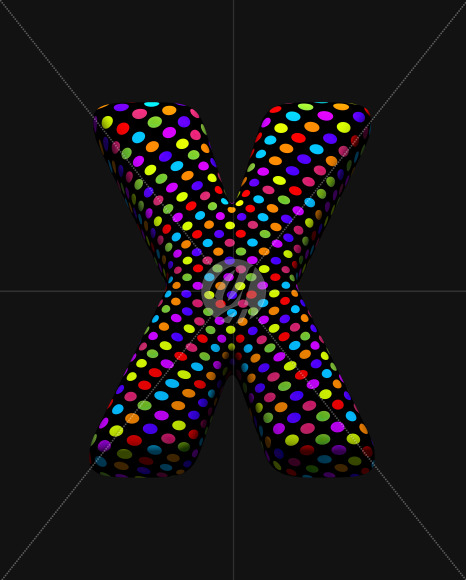 Letter X from Dots Font on Yellow Images Creative Fonts - S38509