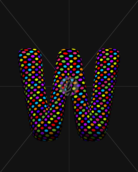 Letter W from Dots Font on Yellow Images Creative Fonts - S38508