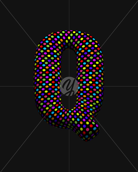 Letter Q from Dots Font on Yellow Images Creative Fonts - S38502