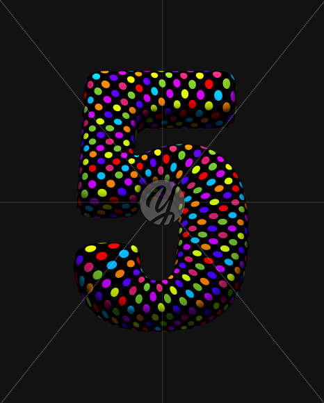 5 from Dots Font on Yellow Images Creative Fonts - S38516