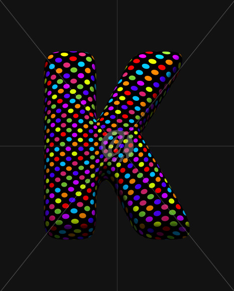 Letter K from Dots Font on Yellow Images Creative Fonts - S38496