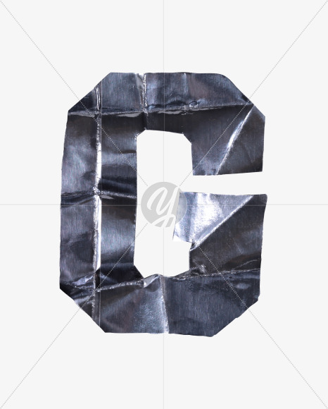 Letter G from Crumpled Iron Font on Yellow Images Creative Fonts - S38534