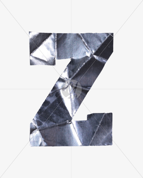 Letter Z from Crumpled Iron Font on Yellow Images Creative Fonts - S38553