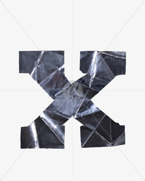 Letter X from Crumpled Iron Font on Yellow Images Creative Fonts - S38551