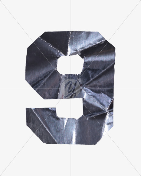 9 from Crumpled Iron Font on Yellow Images Creative Fonts - S38562