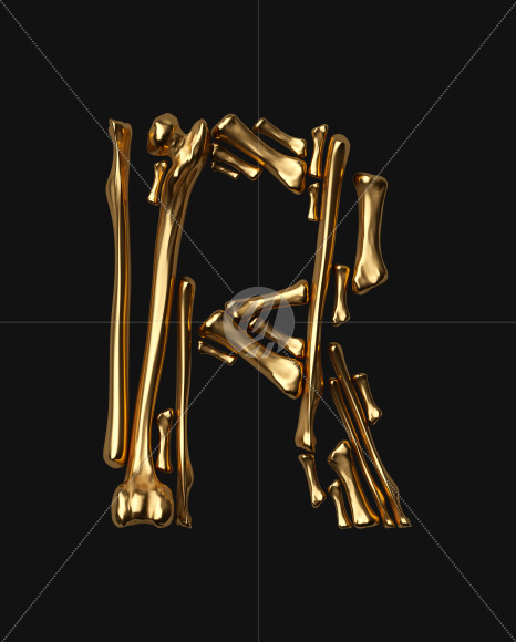 Letter R from The Golden Bone Font on Yellow Images Creative Fonts - S38585