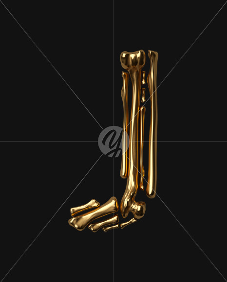 Letter J from The Golden Bone Font on Yellow Images Creative Fonts - S38577