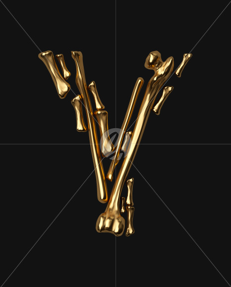 Letter Y from The Golden Bone Font on Yellow Images Creative Fonts - S38592