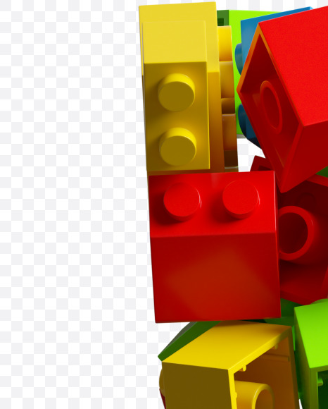 ! from LEGO color bricks on Yellow Images Creative Fonts - S38696