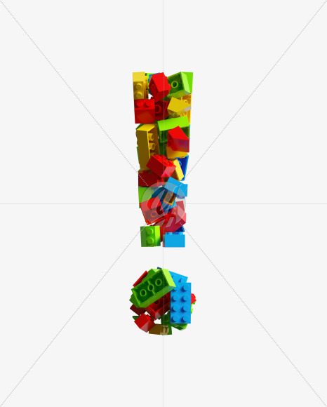 ! from LEGO color bricks on Yellow Images Creative Fonts - S38696