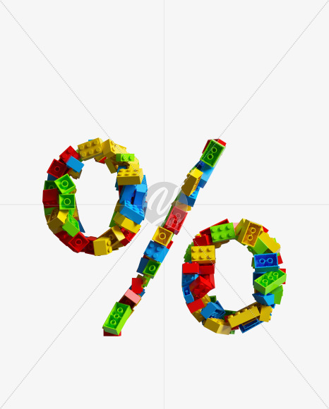 % from LEGO color bricks on Yellow Images Creative Fonts - S38702