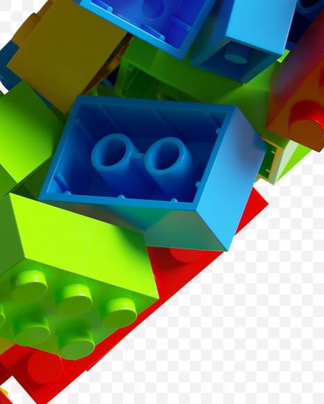 2 from LEGO color bricks on Yellow Images Creative Fonts - S38687