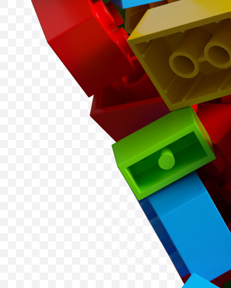 Letter X from LEGO color bricks on Yellow Images Creative Fonts - S38683