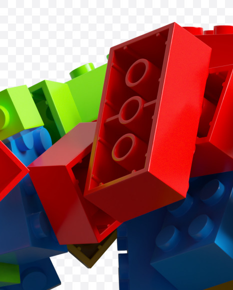 1 from LEGO color bricks on Yellow Images Creative Fonts - S38686