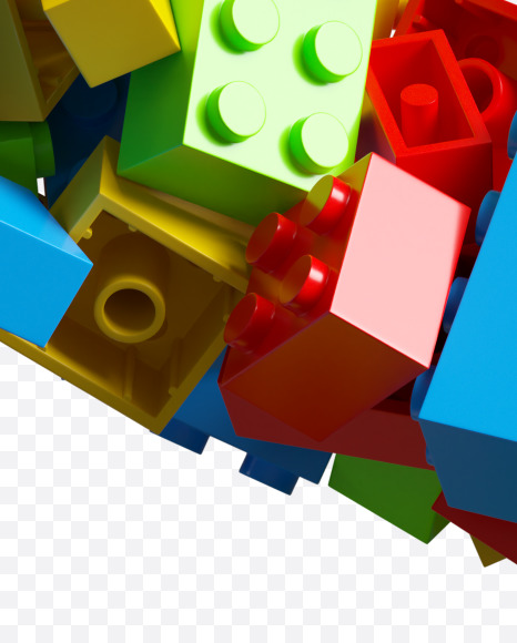 Letter S from LEGO color bricks on Yellow Images Creative Fonts - S38678