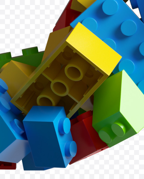 0 from LEGO color bricks on Yellow Images Creative Fonts - S38695