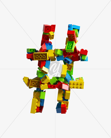 # from LEGO color bricks on Yellow Images Creative Fonts - S38698