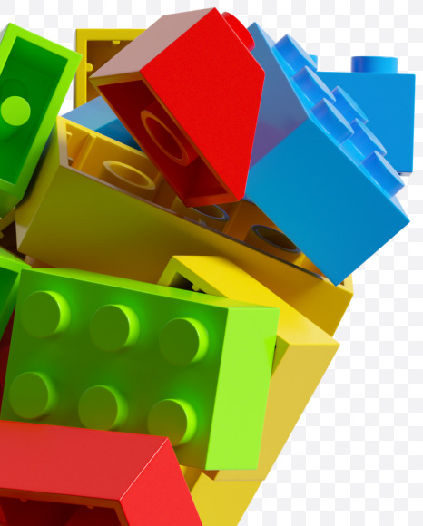 Letter Y from LEGO color bricks on Yellow Images Creative Fonts - S38684