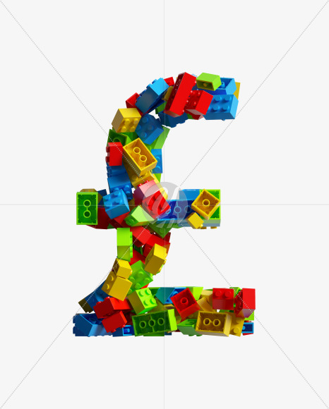 pound from LEGO color bricks on Yellow Images Creative Fonts - S38701