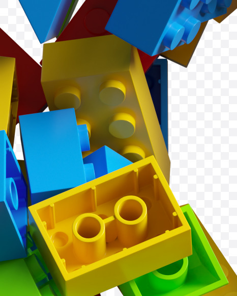 & from LEGO color bricks on Yellow Images Creative Fonts - S38703