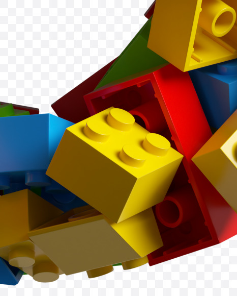 8 from LEGO color bricks on Yellow Images Creative Fonts - S38693