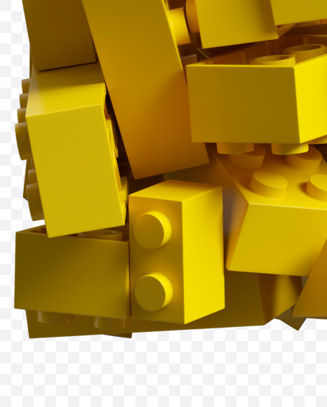 Letter T from Yellow Lego Bricks Font on Yellow Images Creative Fonts - S38726