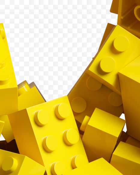 Letter U from Yellow Lego Bricks Font on Yellow Images Creative Fonts - S38727