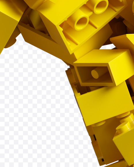 Letter R from Yellow Lego Bricks Font on Yellow Images Creative Fonts - S38724