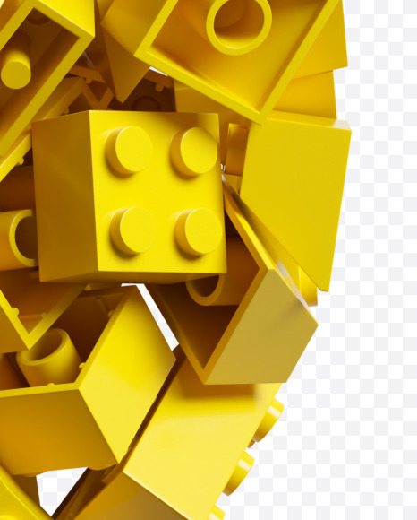 5 from Yellow Lego Bricks Font on Yellow Images Creative Fonts - S38737