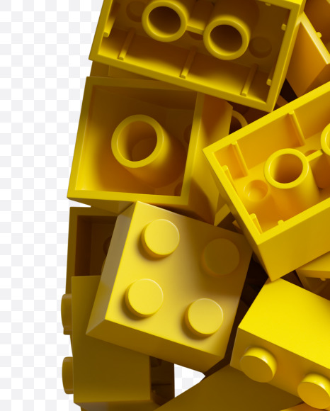 Letter C from Yellow Lego Bricks Font on Yellow Images Creative Fonts - S38709