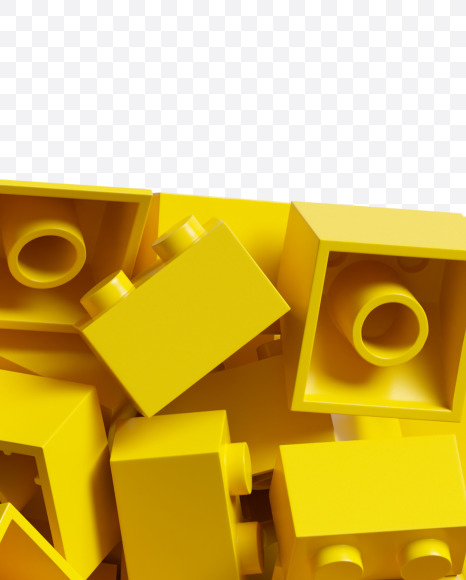 Letter K from Yellow Lego Bricks Font on Yellow Images Creative Fonts - S38717