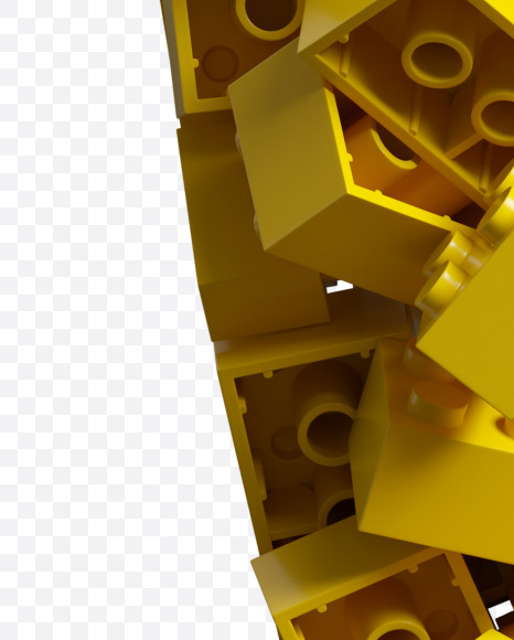 Letter W from Yellow Lego Bricks Font on Yellow Images Creative Fonts - S38729