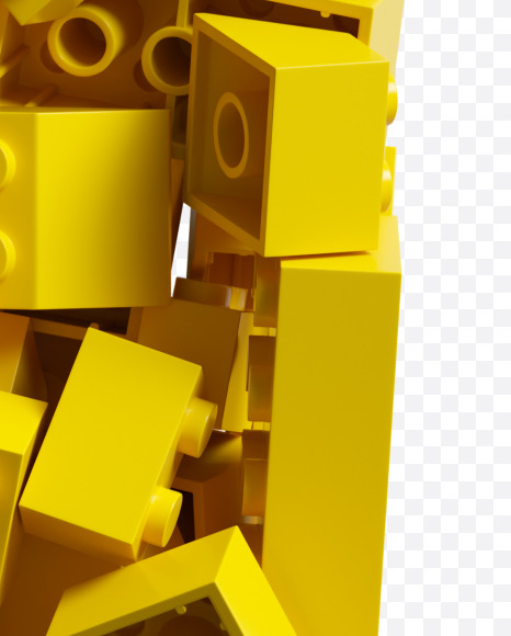 Letter N from Yellow Lego Bricks Font on Yellow Images Creative Fonts - S38720