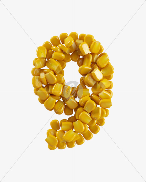 9 from Corn Font on Yellow Images Creative Fonts - S38788