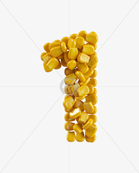 1 from Corn Font on Yellow Images Creative Fonts - S38780