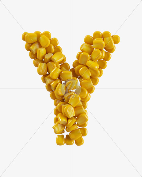 Letter Y from Corn Font on Yellow Images Creative Fonts - S38778