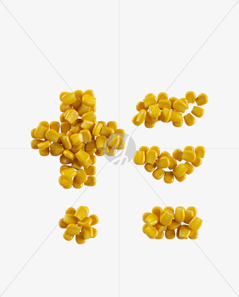 symbols from Corn Font on Yellow Images Creative Fonts - S38799