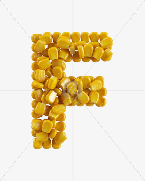 Letter F from Corn Font on Yellow Images Creative Fonts - S38759