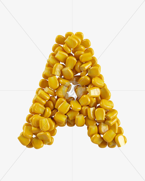 Letter A from Corn Font on Yellow Images Creative Fonts - S38754