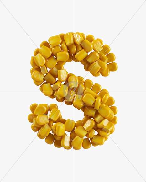 Letter S from Corn Font on Yellow Images Creative Fonts - S38772